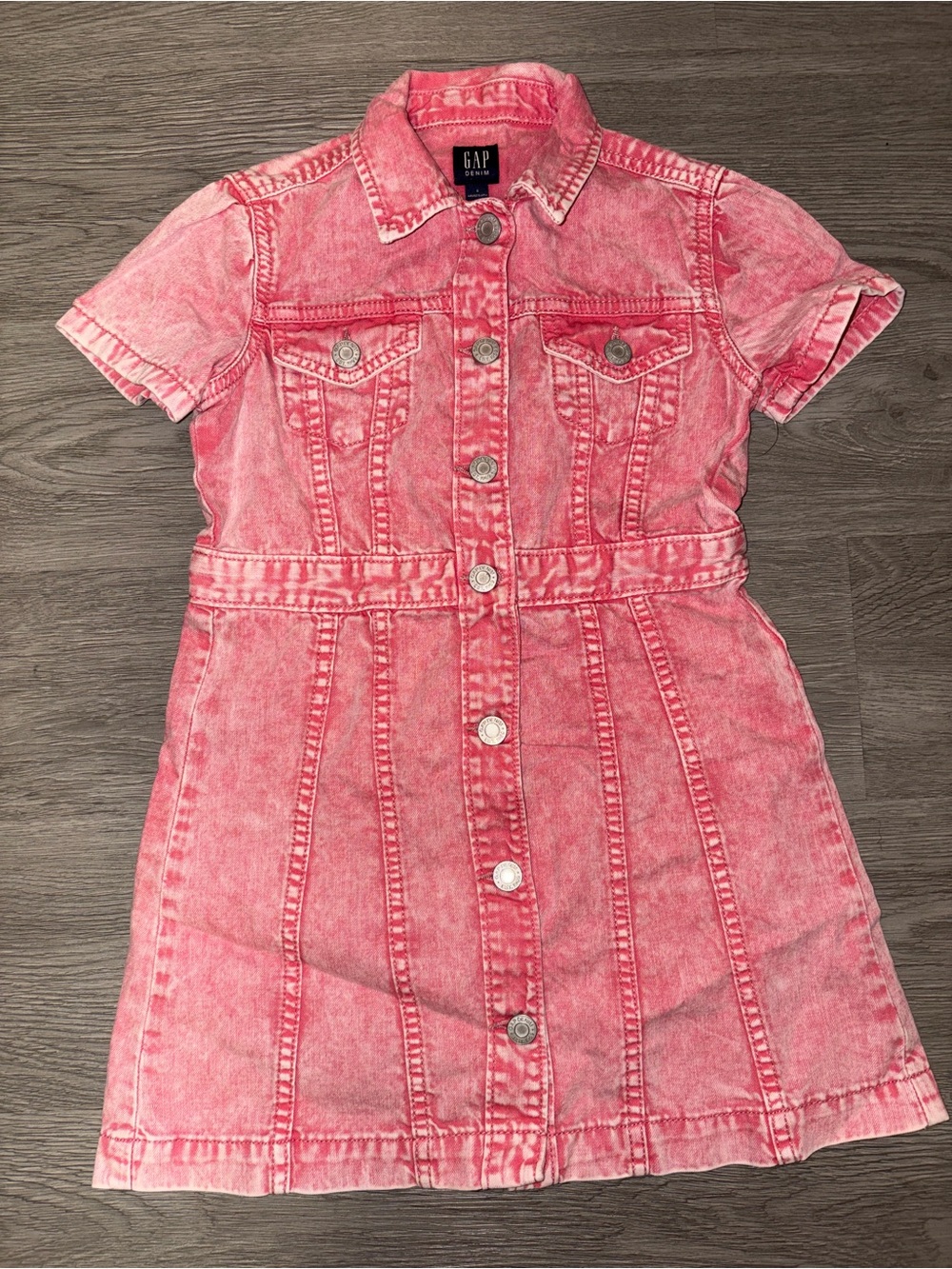 Gap Denim Mini Dress in Pink Size Small